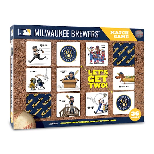 Major League Baseball Licensed Memory Match Game By Youthefan in Milwaukee Brewers | 2.5" x 2.5" | Michaels®